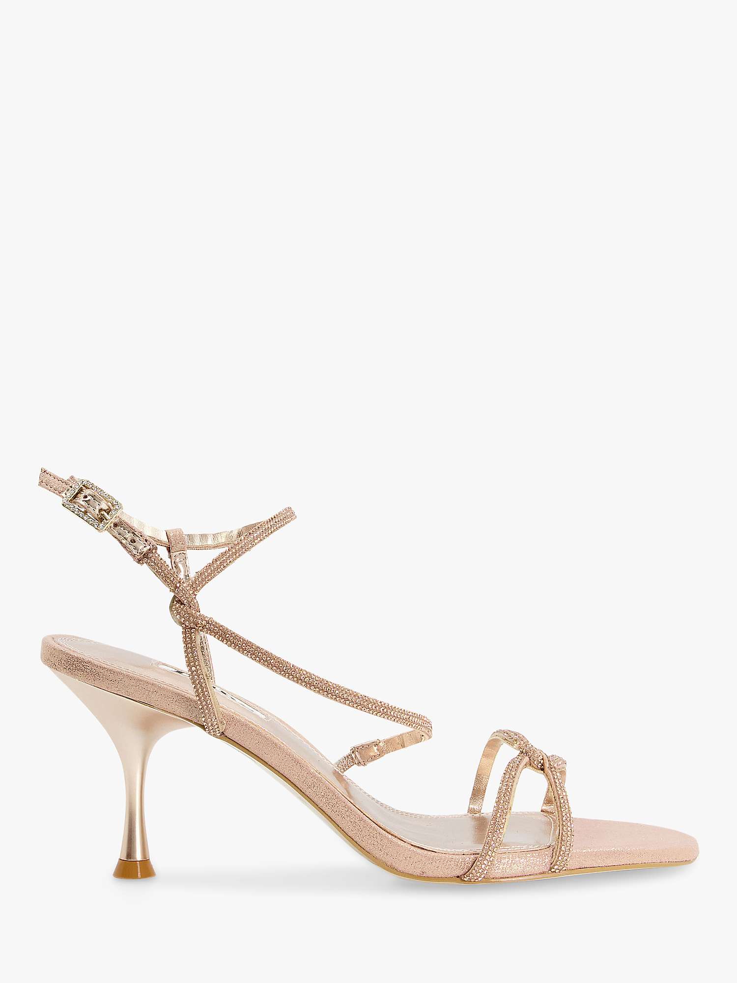 Dune Wide Fit Majesty Strappy Barely There Heels, Gold at John Lewis ...