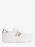 Mint Velvet Ellie Leather Platform Trainers, Natural Natural