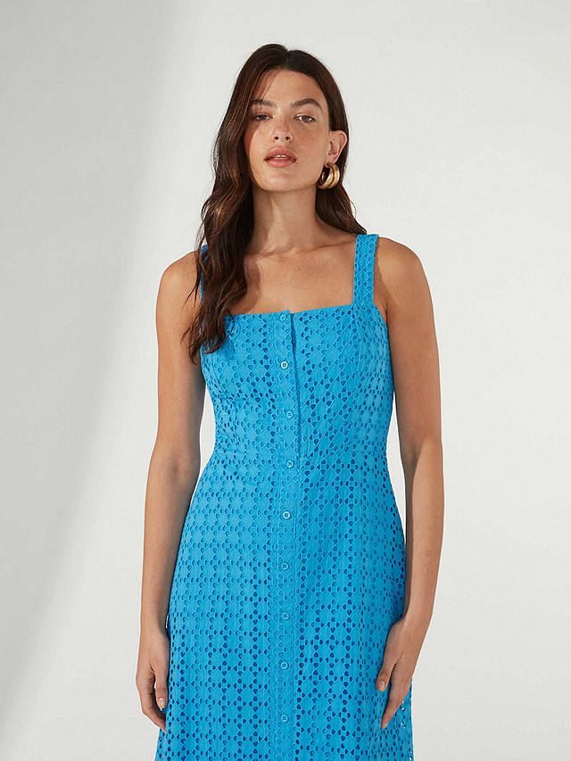 Ro&Zo Broderie Lace Strappy Dress, Blue