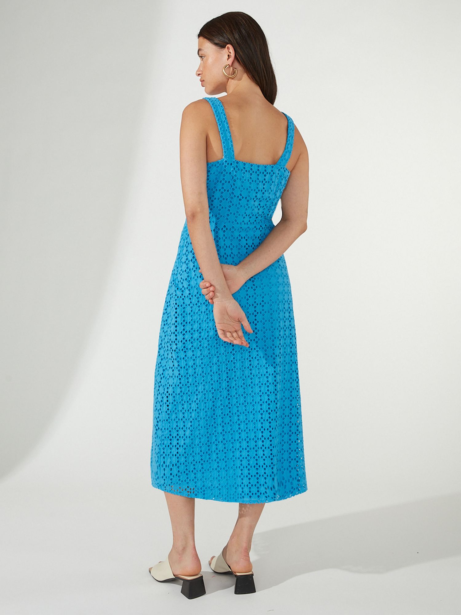 Buy Ro&Zo Broderie Lace Strappy Dress, Blue Online at johnlewis.com