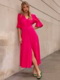 Ro&Zo Buttoned Midi Tea Dress, Pink