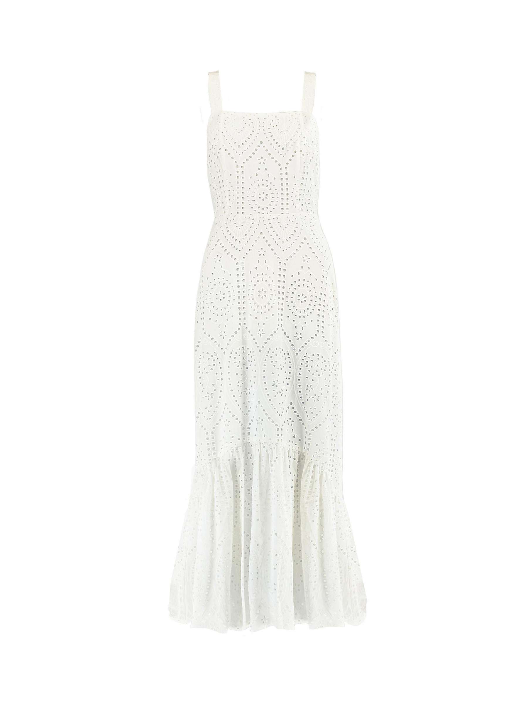 Ro&Zo Strappy Broderie Anglaise Sun Dress, White at John Lewis & Partners