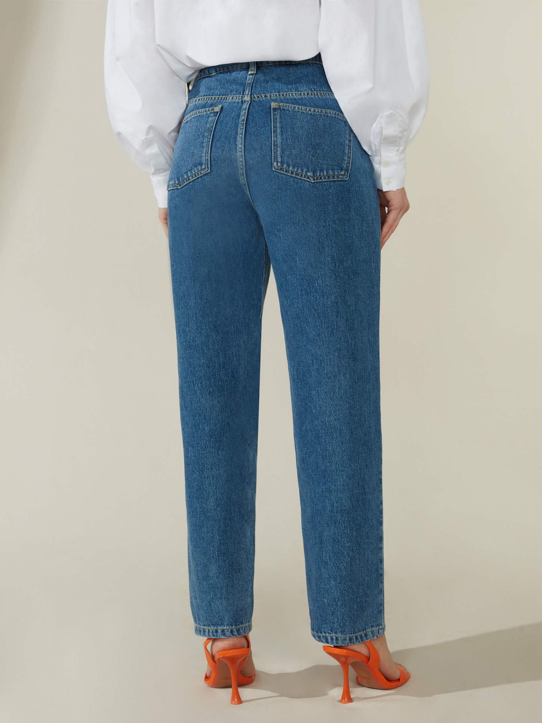 Buy Ro&Zo High Rise Straight Leg Jeans, Blue Online at johnlewis.com