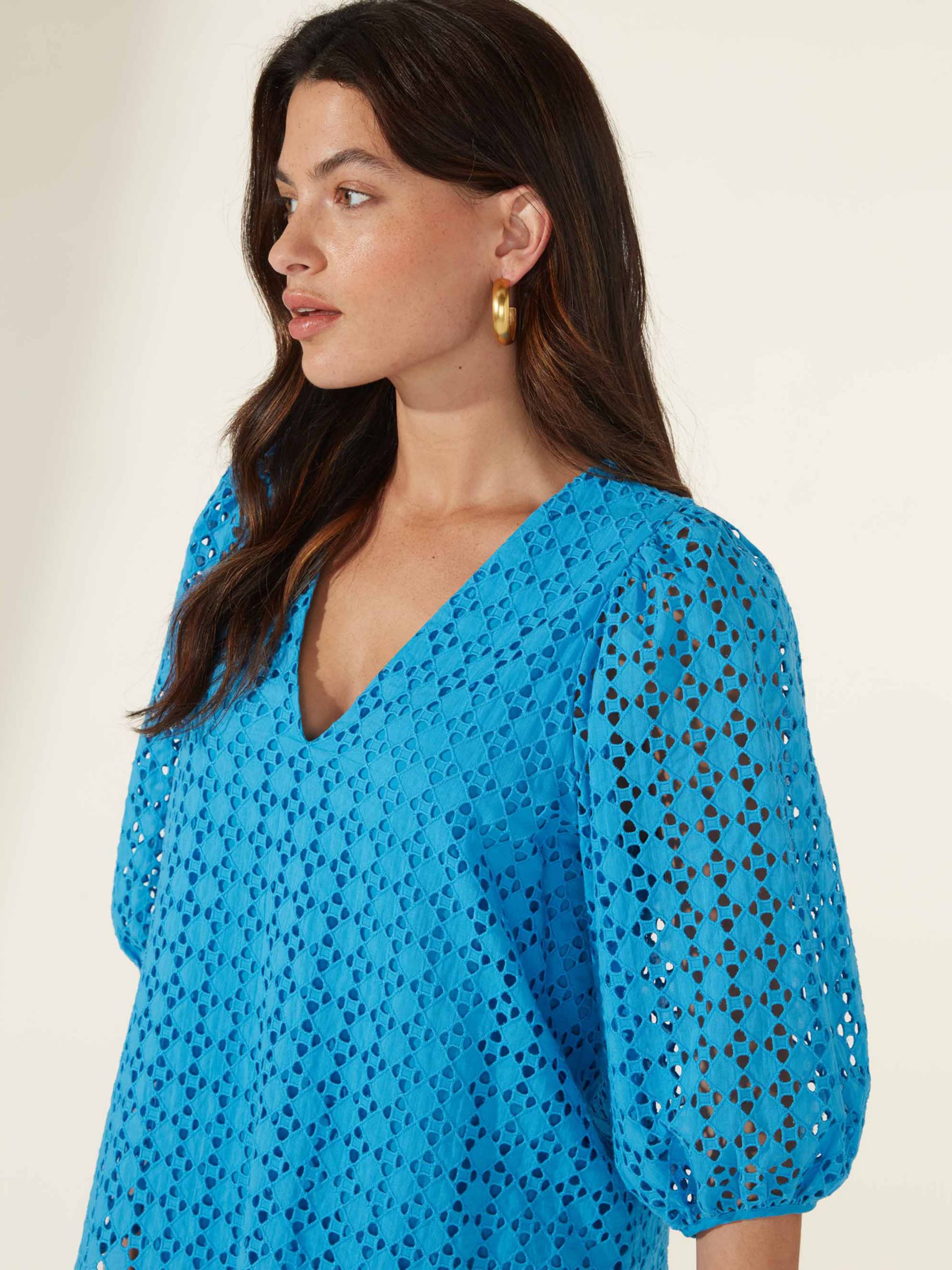 Buy Ro&Zo Broderie V Neck Blouse Online at johnlewis.com