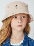John Lewis Kids' Cord Flower Embroidery Bucket Hat, Multi