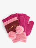 John Lewis Kids' Cat Whiskers Flip Top Gloves, Pink