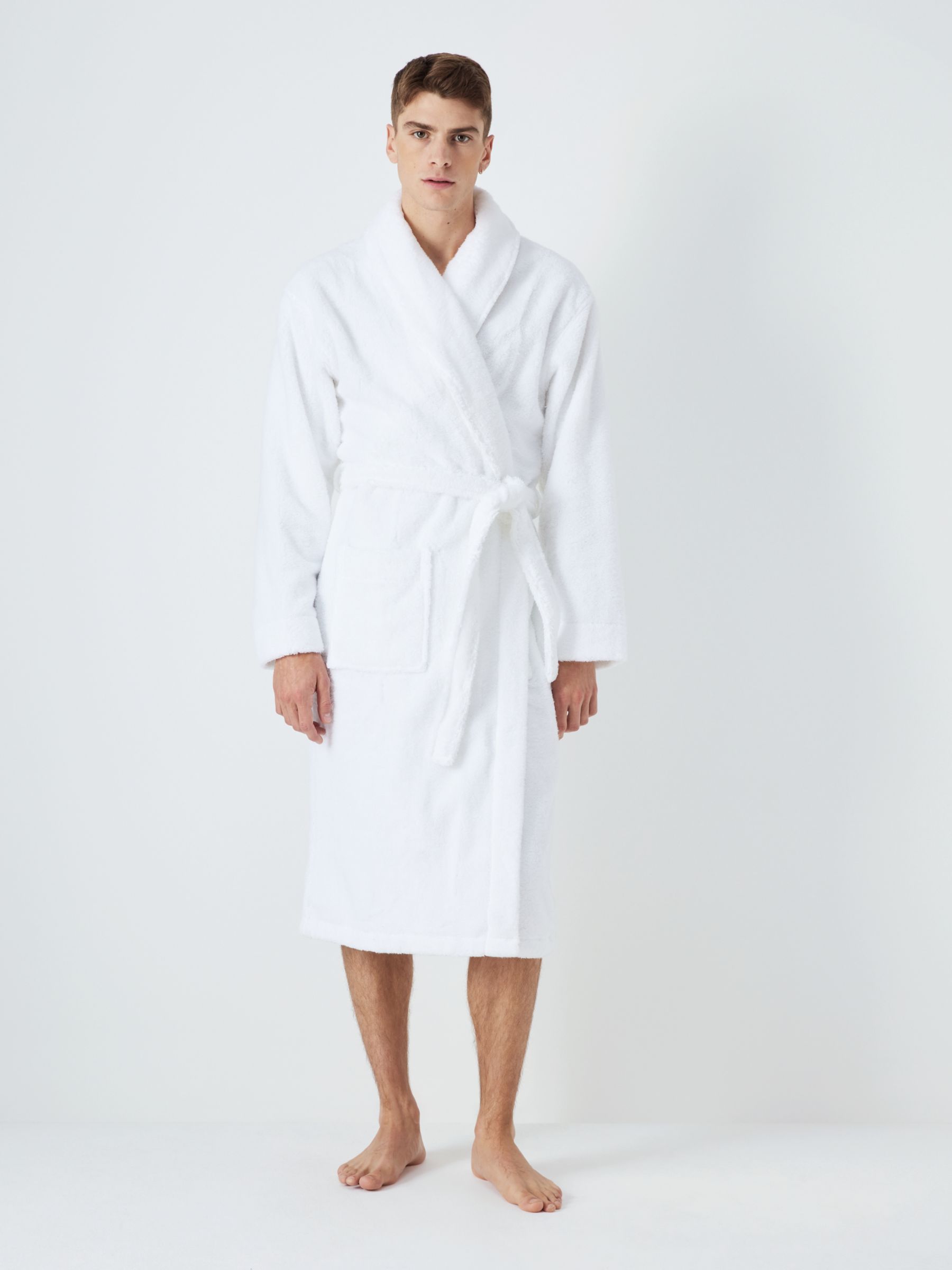 John Lewis Premium Luxury Towelling Robe, White, L