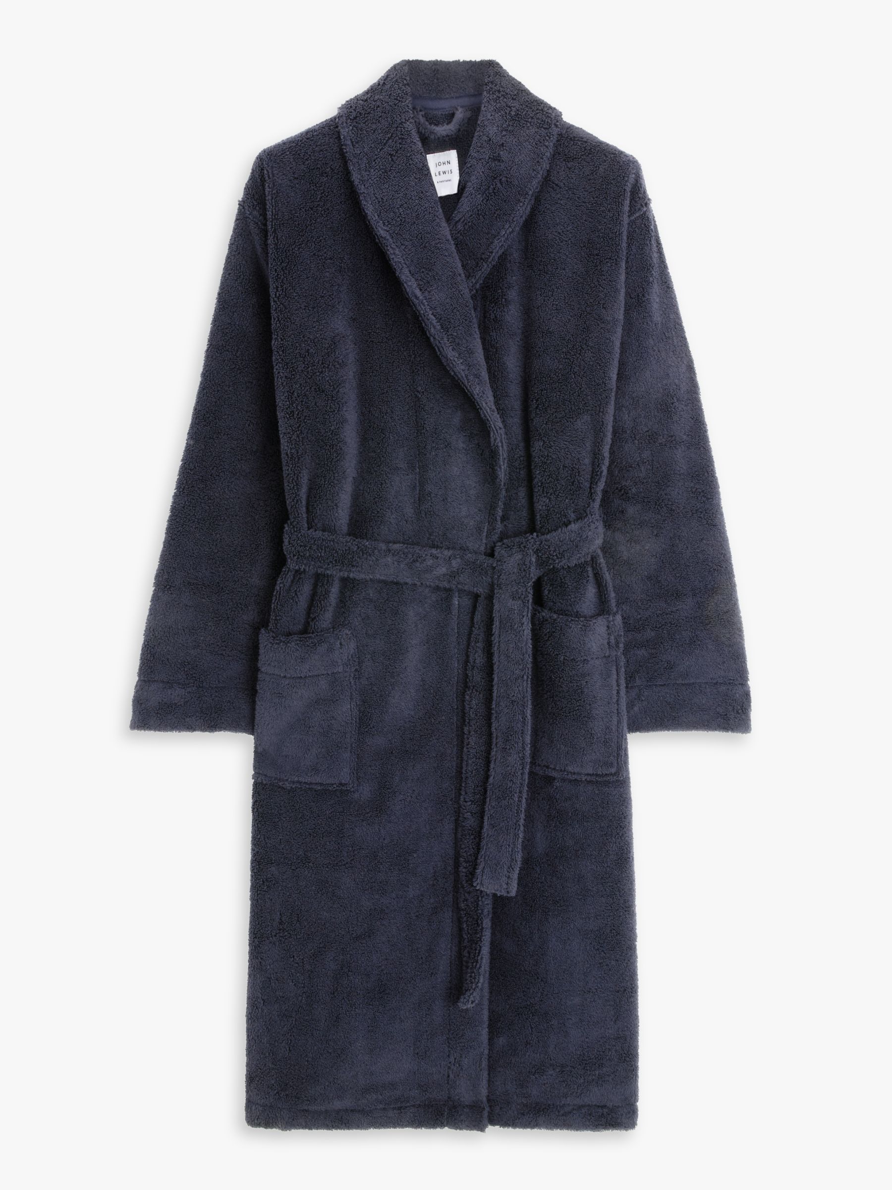 John Lewis Premium Luxury Towelling Robe, Navy, S