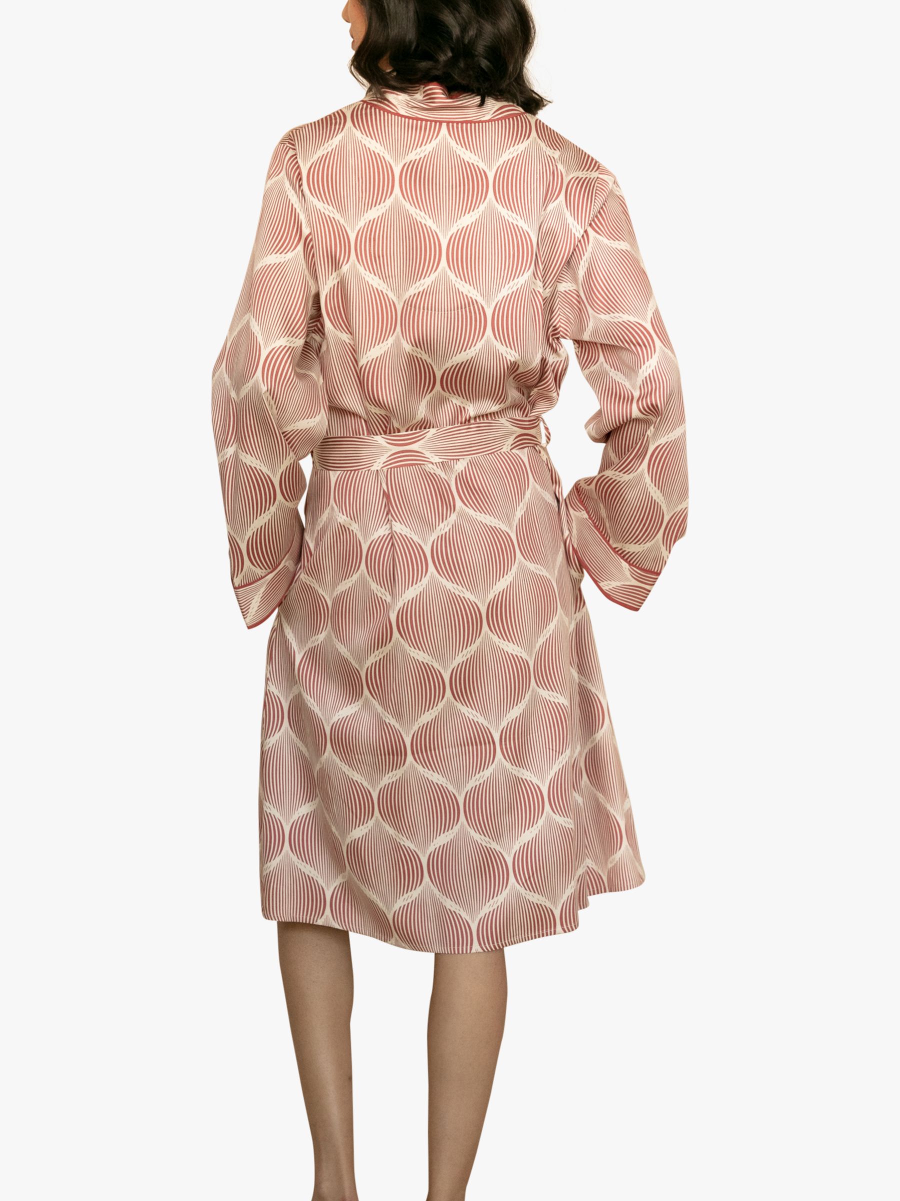 Buy Fable & Eve Islington Geometric Print Short Dressing Gown, Burnt Orange Online at johnlewis.com
