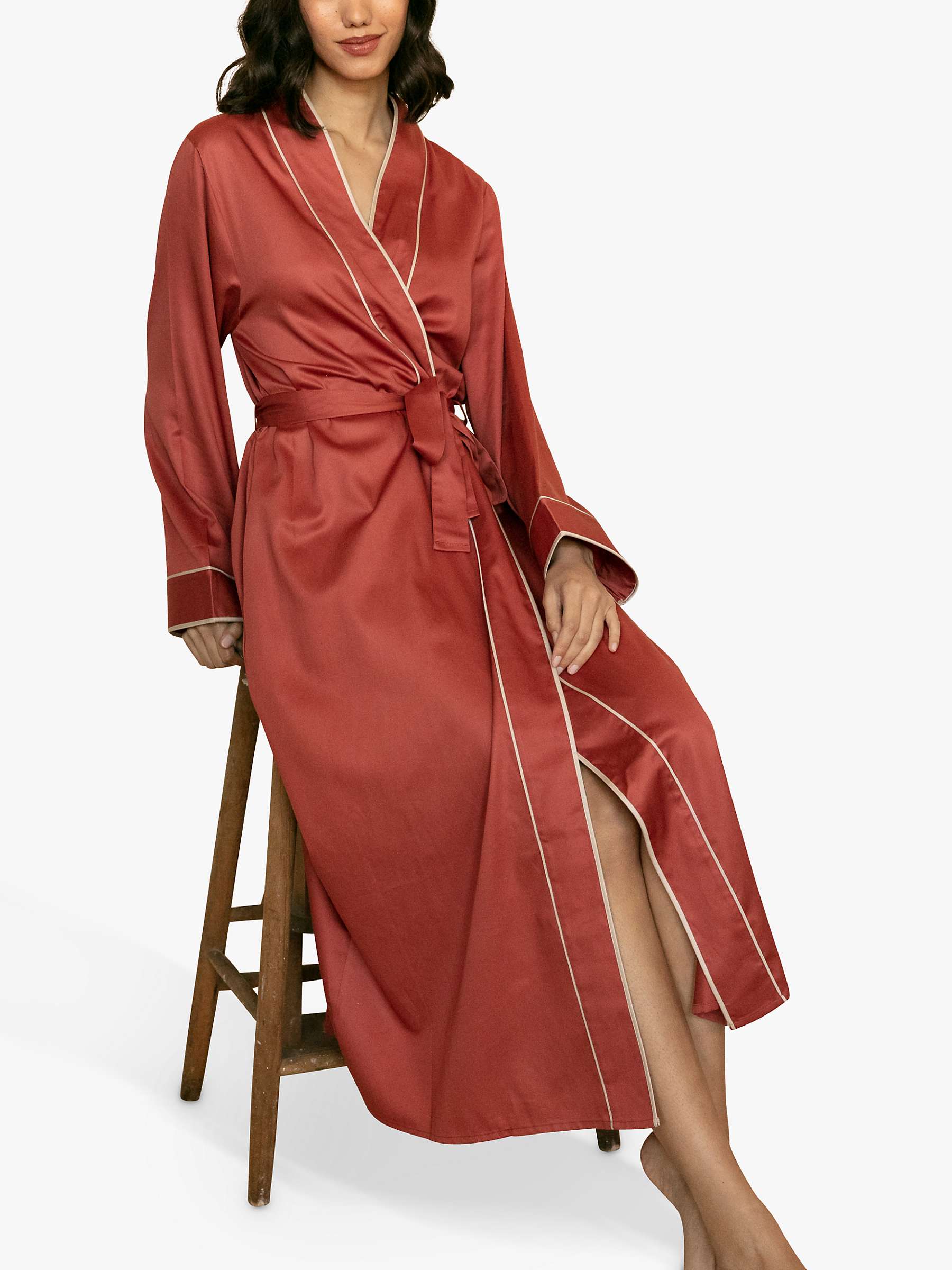 Buy Fable & Eve Islington Long Dressing Gown, Burnt Orange Online at johnlewis.com