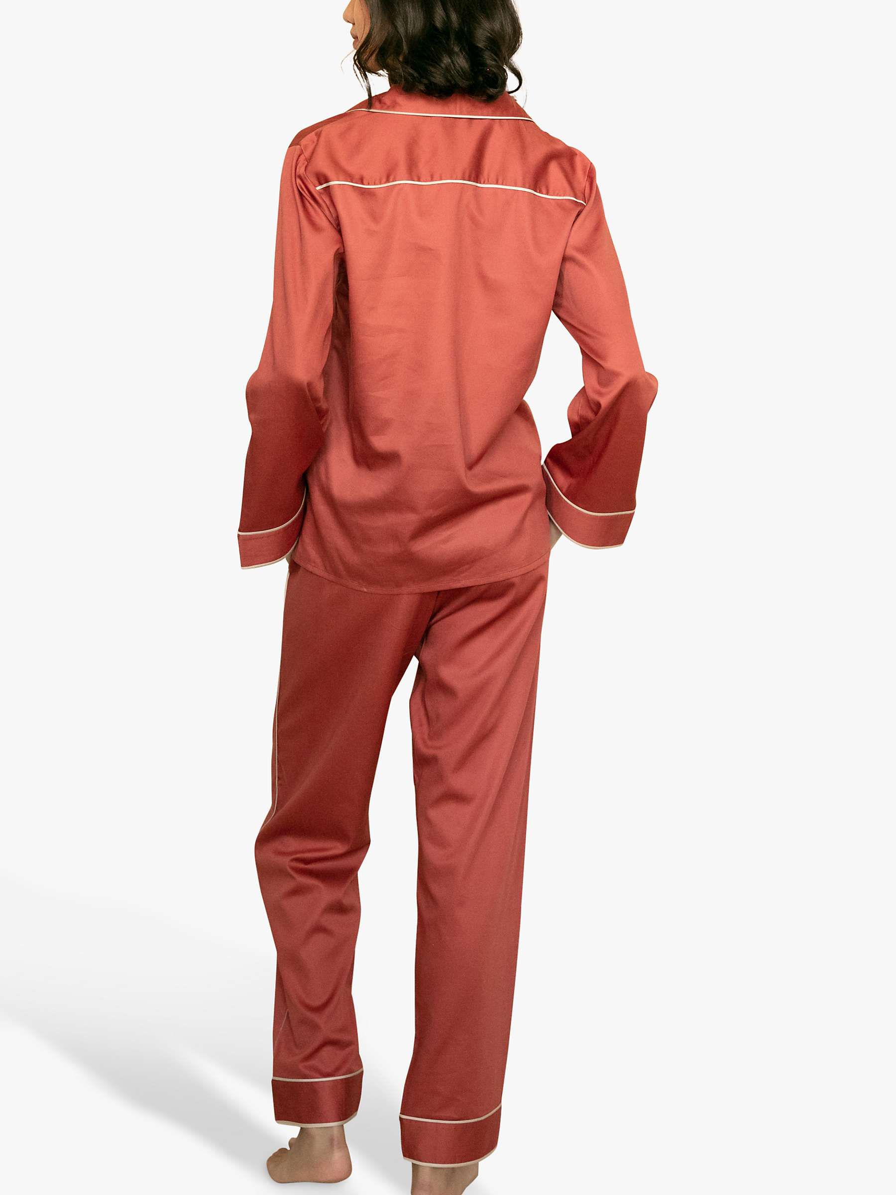 Buy Fable & Eve Islington Long Sleeve Pyjamas, Burnt Orange Online at johnlewis.com