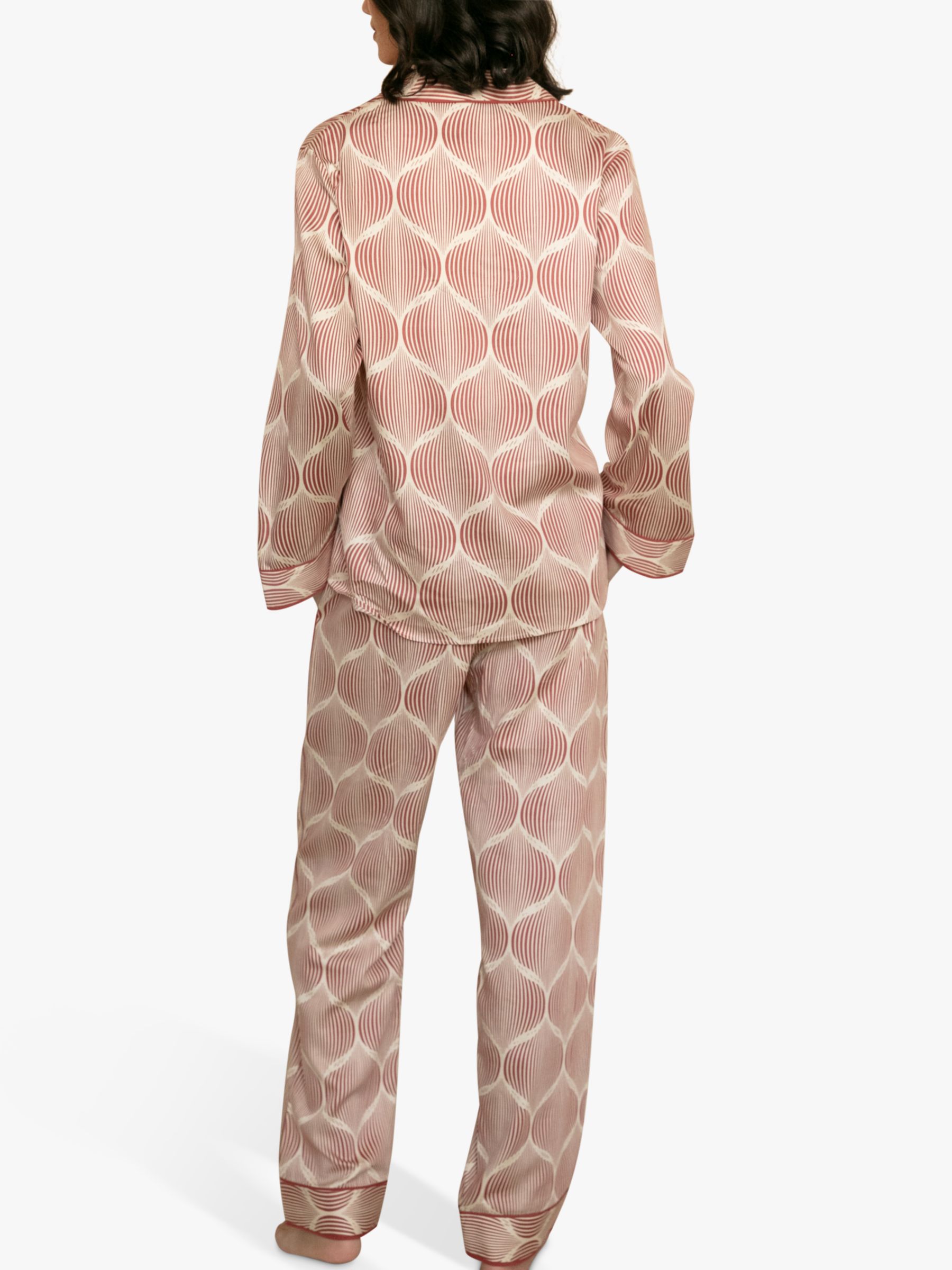 Buy Fable & Eve Islington Geometric Print Pyjamas, Burnt Orange Online at johnlewis.com