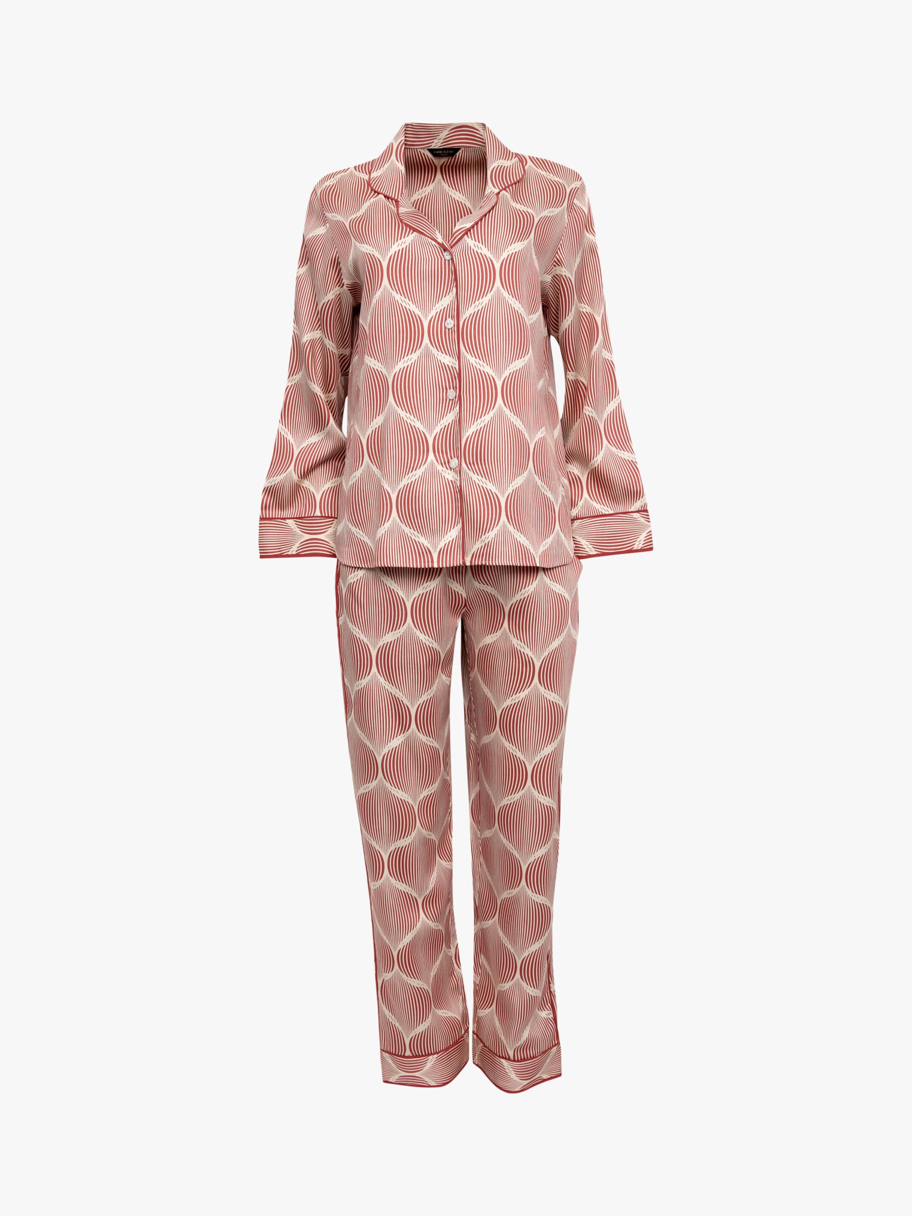 Buy Fable & Eve Islington Geometric Print Pyjamas, Burnt Orange Online at johnlewis.com