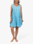 Cyberjammies Leona Floral Embroidered Swing Nightdress, Blue