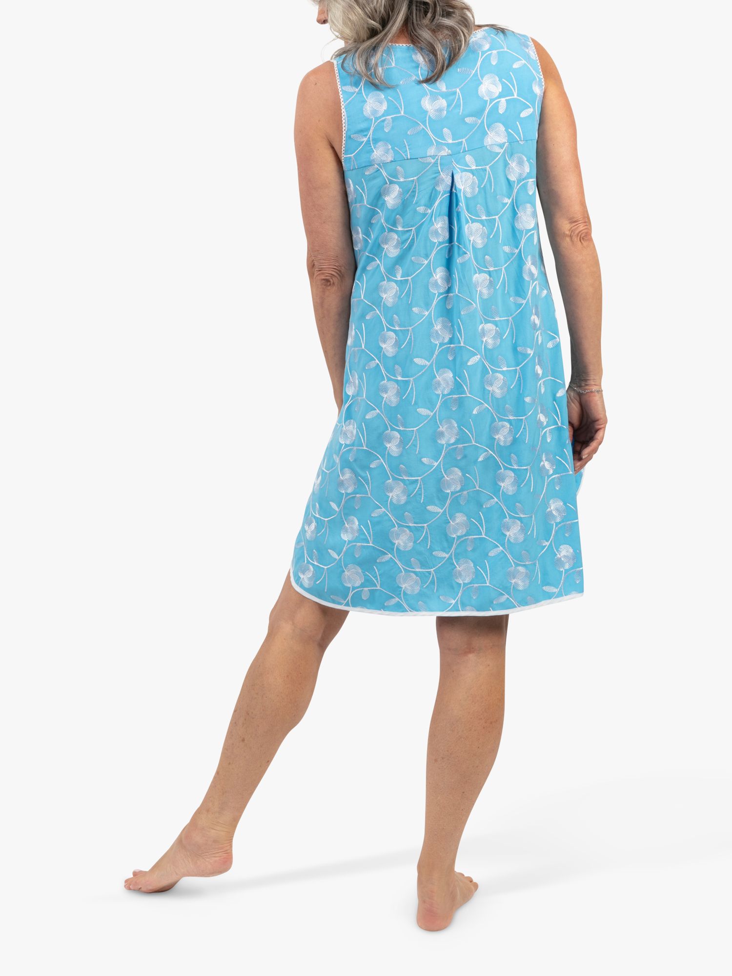 Buy Cyberjammies Leona Floral Embroidered Swing Nightdress, Blue Online at johnlewis.com