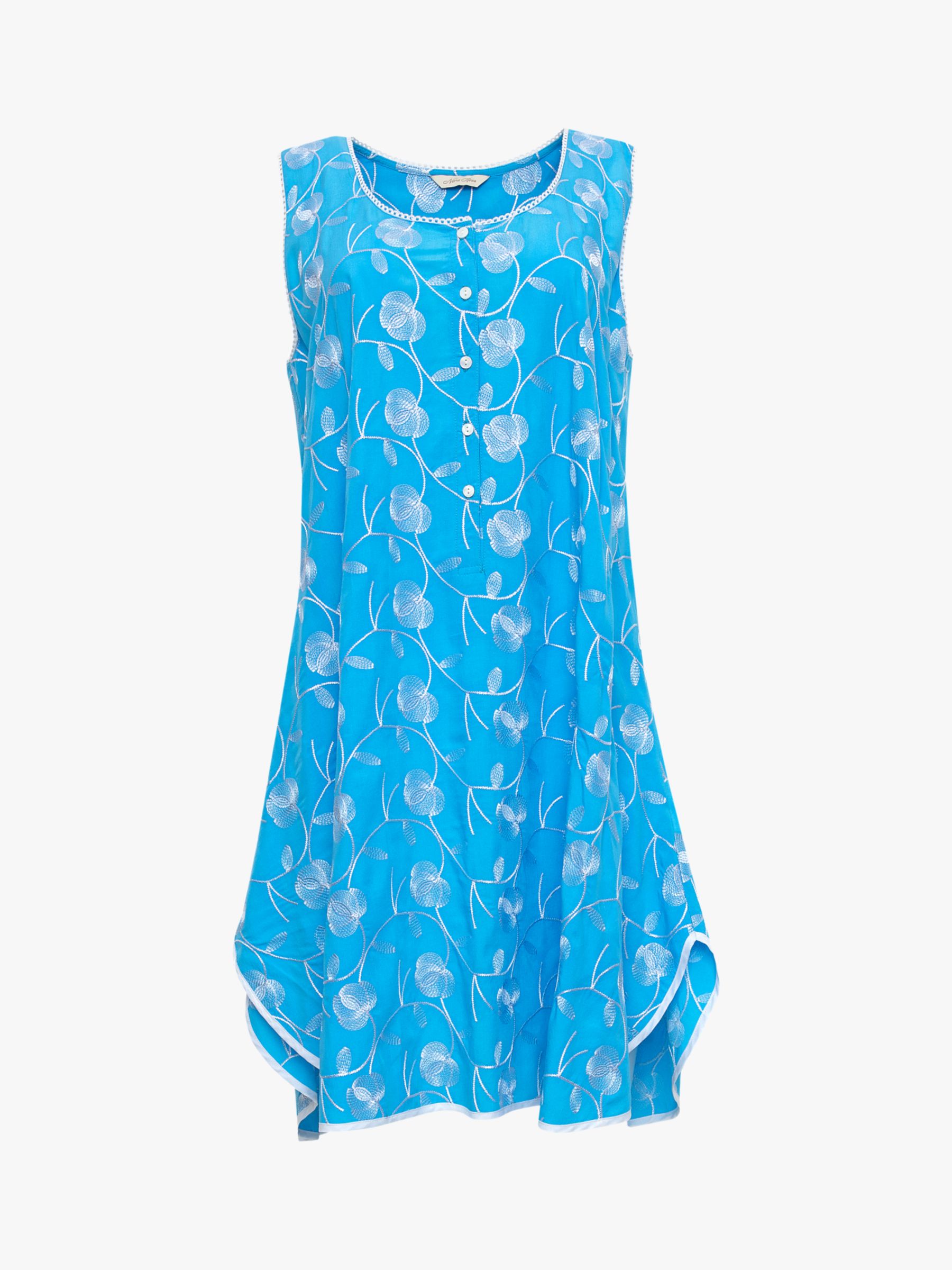 Buy Cyberjammies Leona Floral Embroidered Swing Nightdress, Blue Online at johnlewis.com