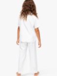 Cyberjammies Kids' Saskia Embroidered Short Sleeve Pyjamas, White, White