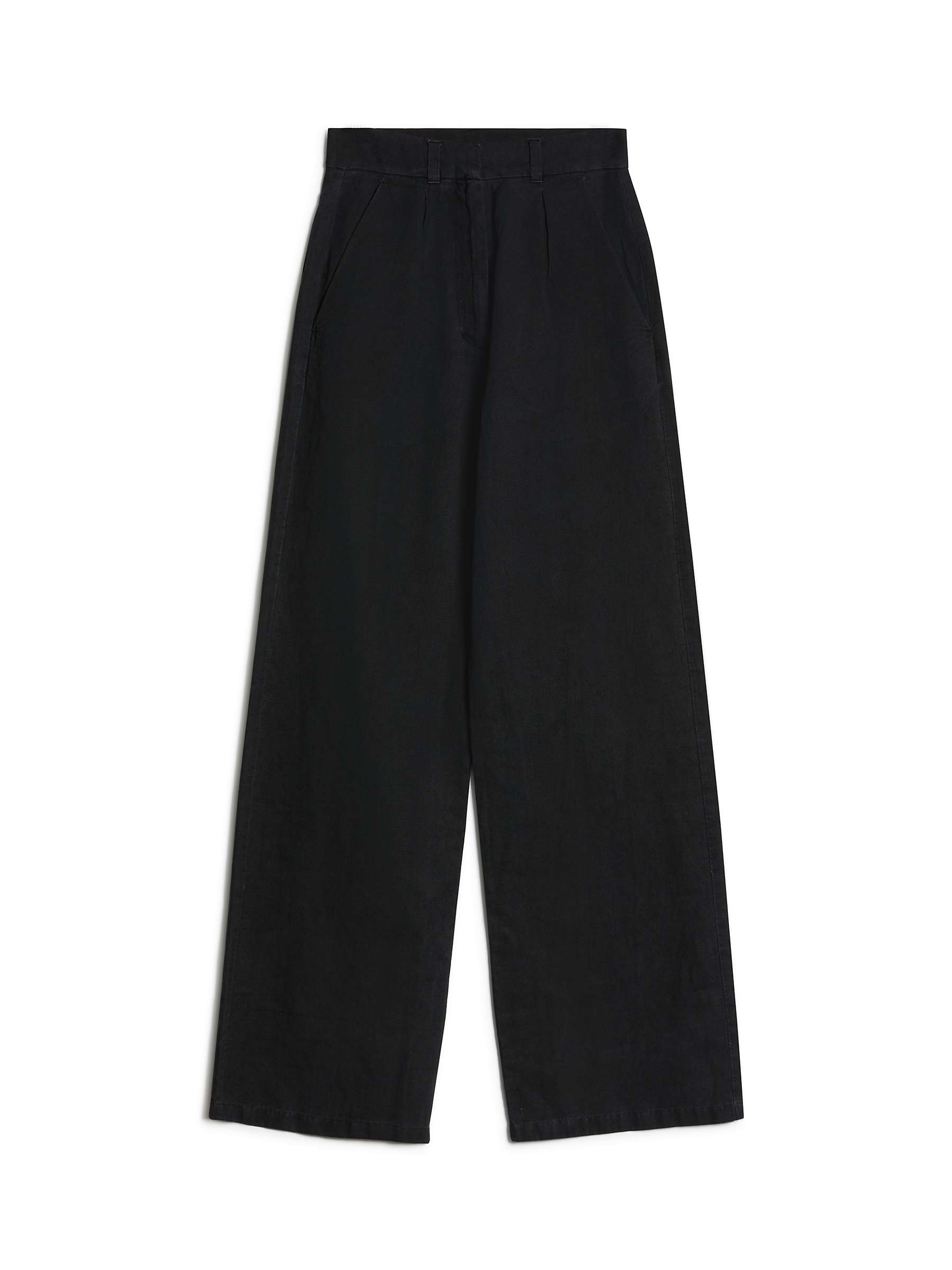 Buy Albaray Linen Wide Leg Trousers, Black Online at johnlewis.com