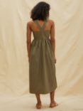 Albaray Organic Cotton Pinafore Style Dress, Khaki