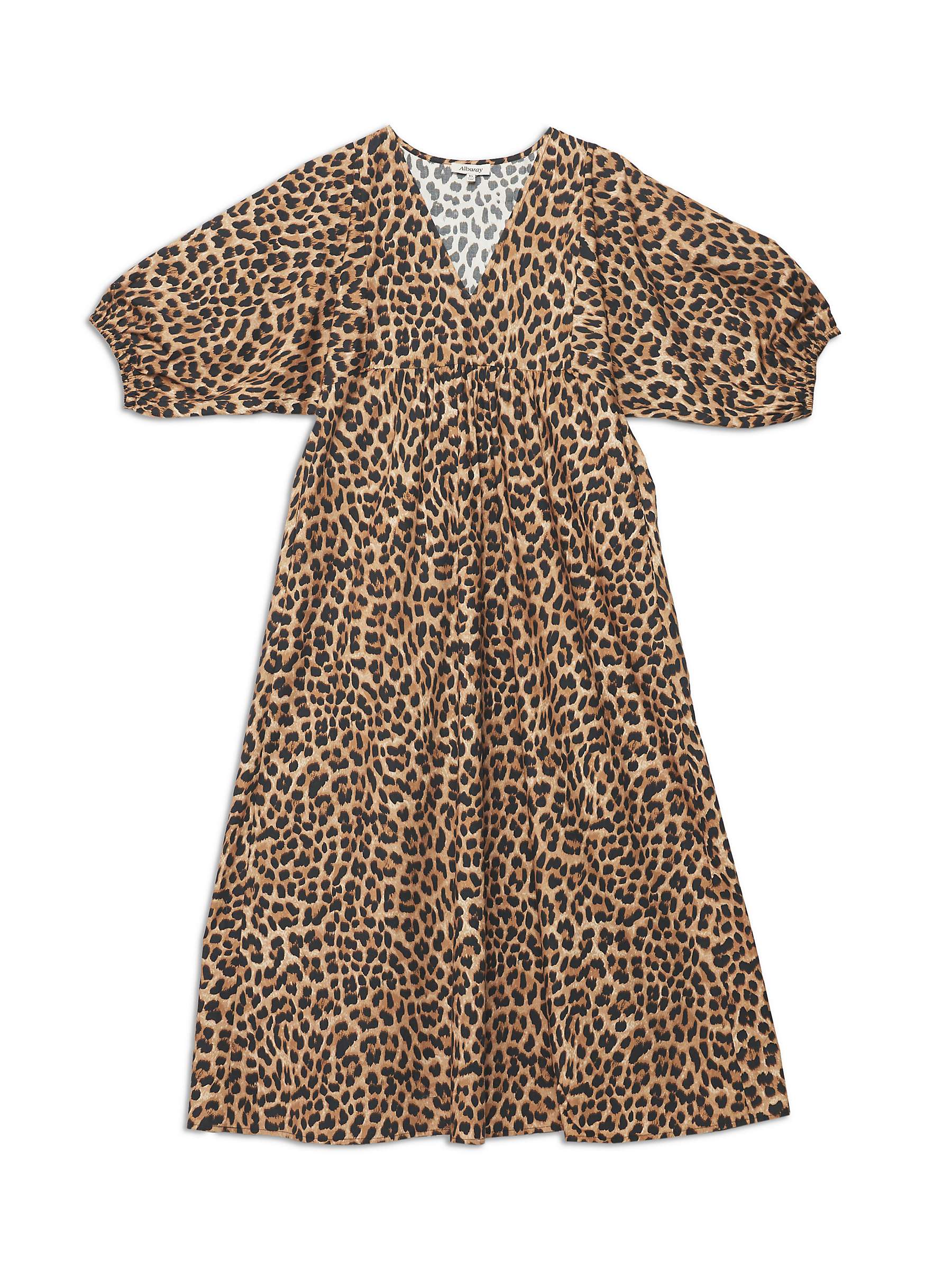 Buy Albaray Organic Cotton V-Neck Midi Dress, Multi Online at johnlewis.com