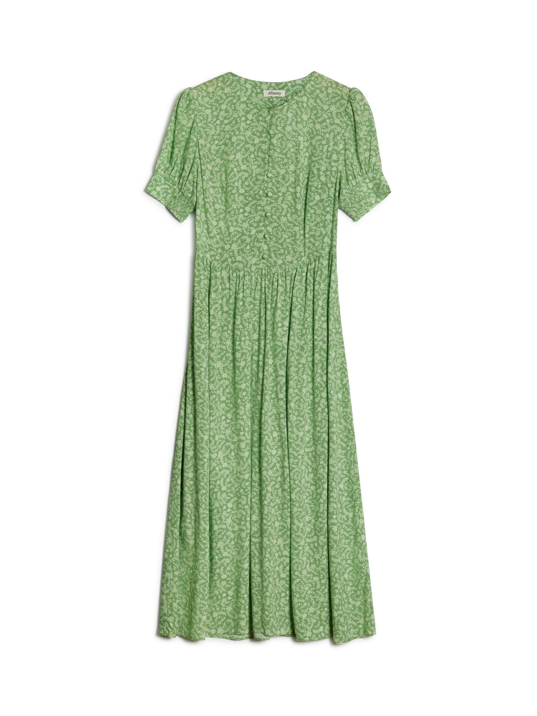 Albaray Willow Smock Midi Dress, Green at John Lewis & Partners