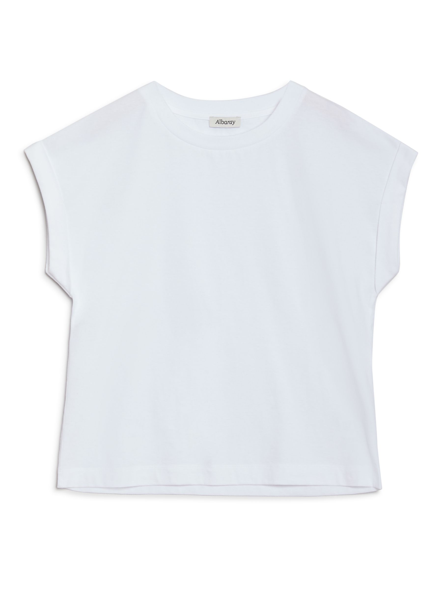 Albaray Roll Sleeve T-Shirt, White at John Lewis & Partners