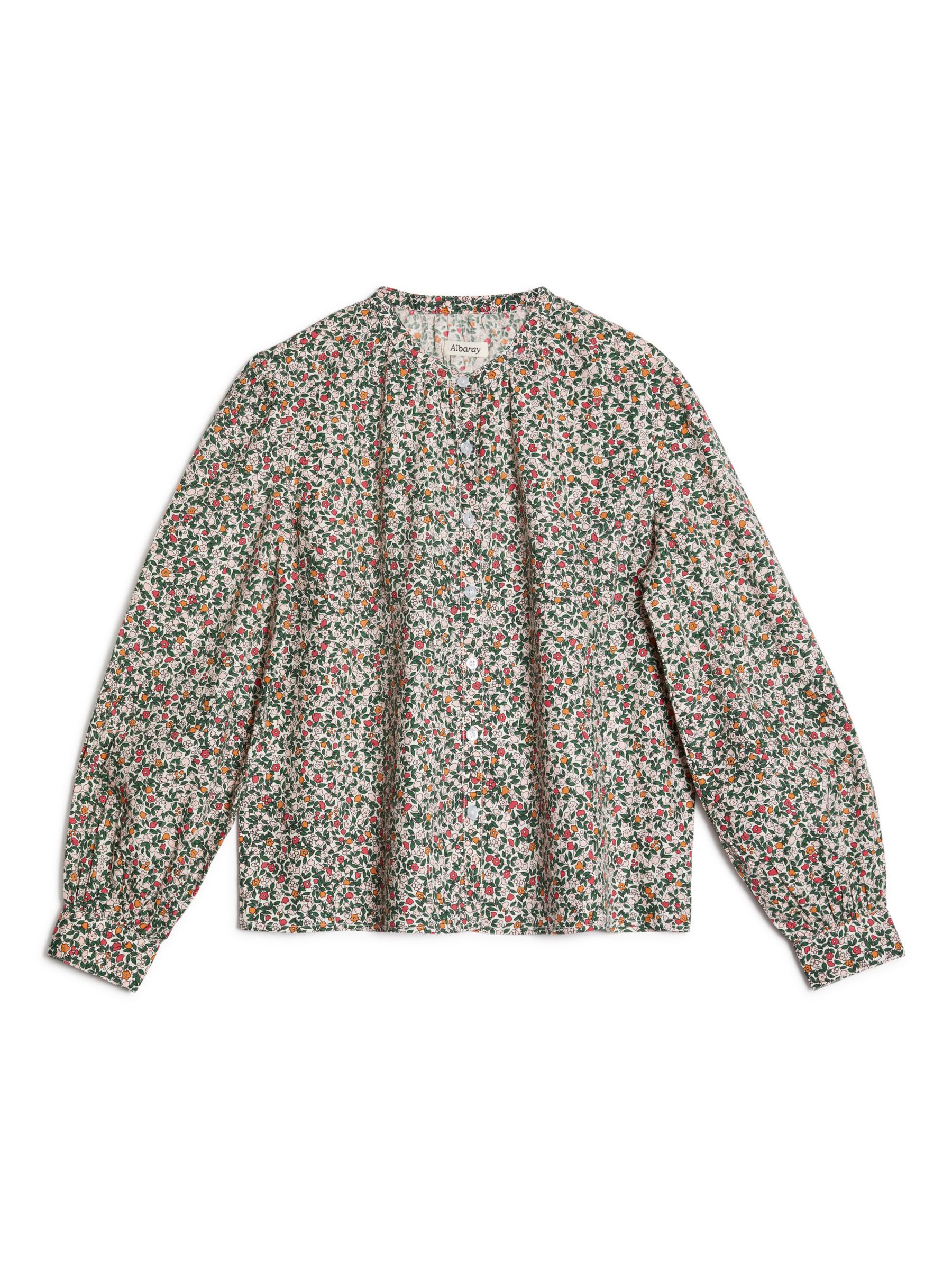 Albaray Belle Floral Shirt, White/Multi at John Lewis & Partners