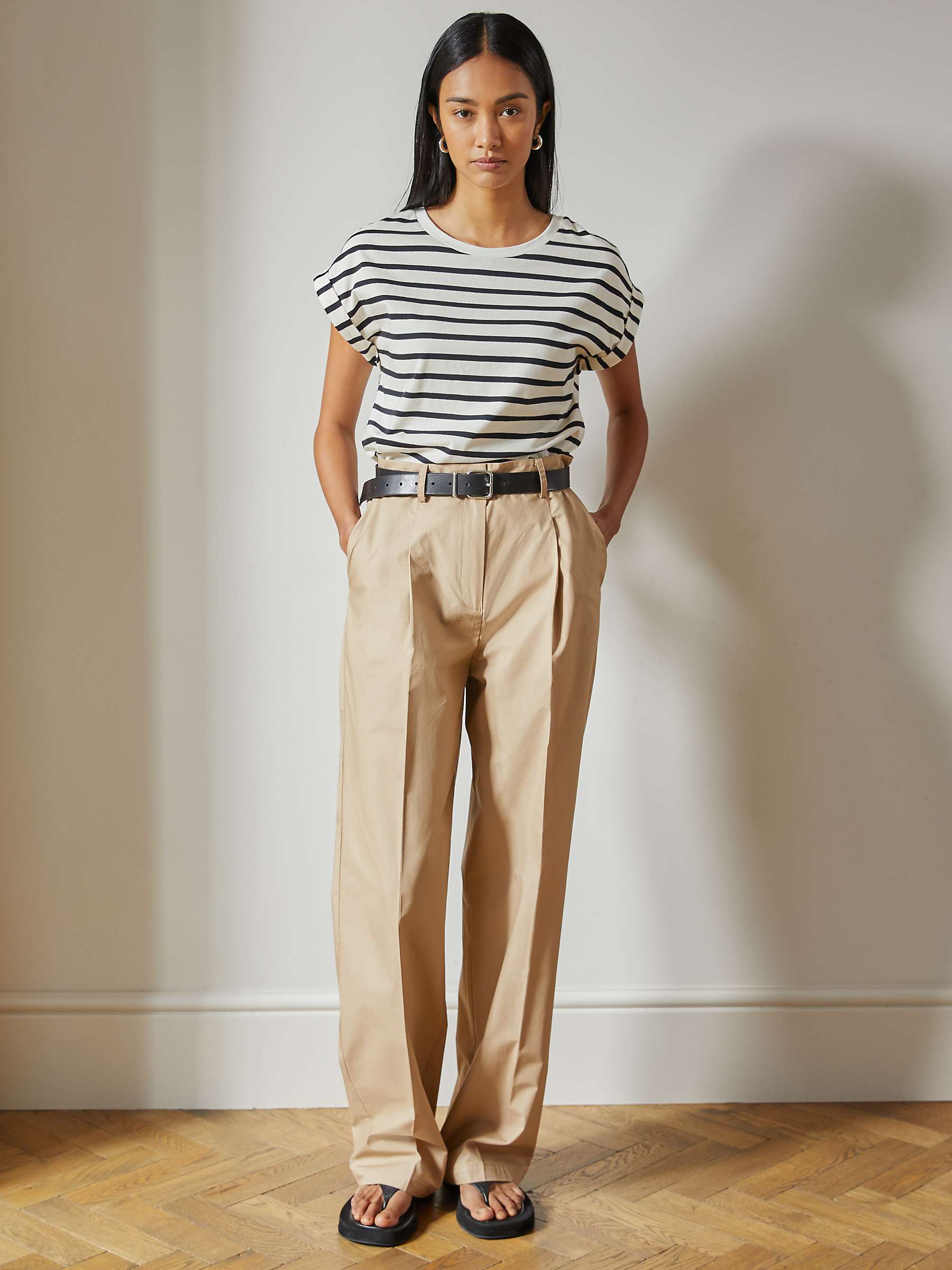 Buy Albaray Organic Cotton Puddle Trouser, Stone Online at johnlewis.com