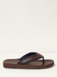 Fatface Ryde Leather Flip Flops, Chocolate