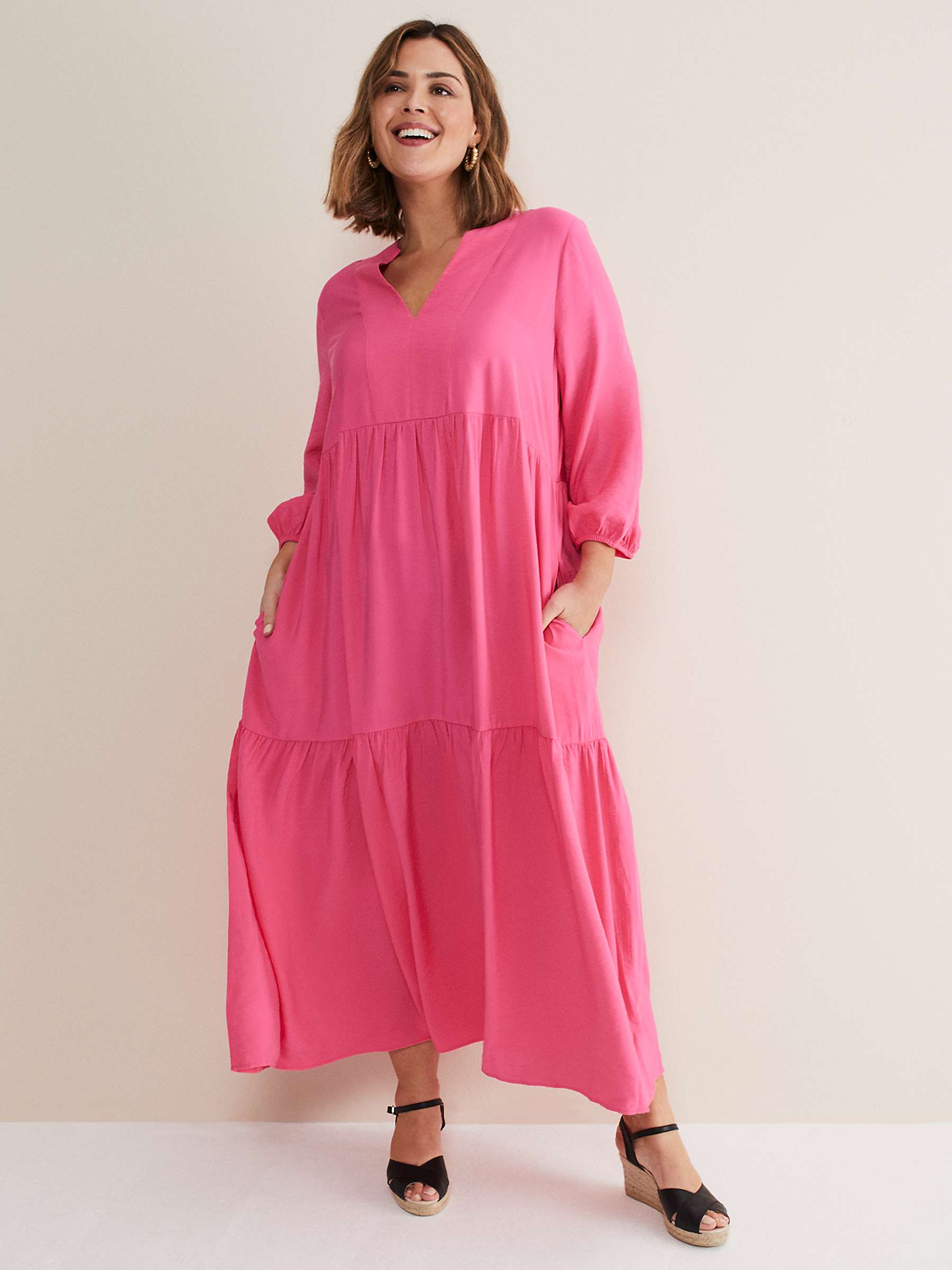 Phase Eight Jayde Midaxi Dress, Pink at John Lewis & Partners
