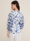 Phase Eight Alice Embroidered Blouse, Blue/White