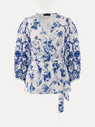 Phase Eight Alice Embroidered Blouse, Blue/White
