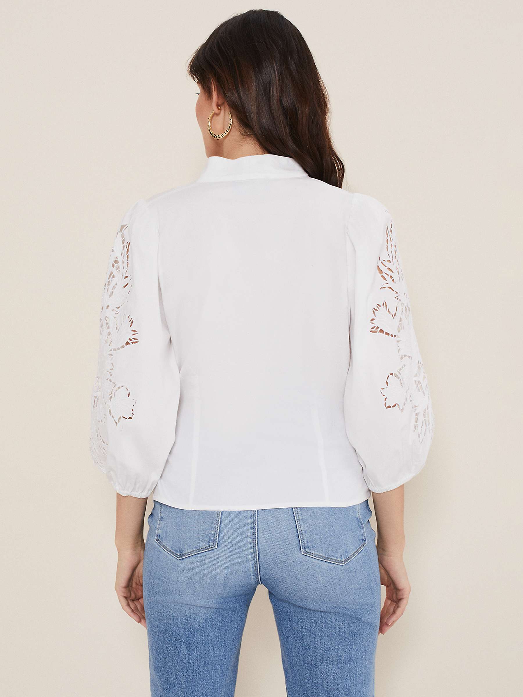 Buy Phase Eight Kacey Long Sleeved Blouse, White Online at johnlewis.com