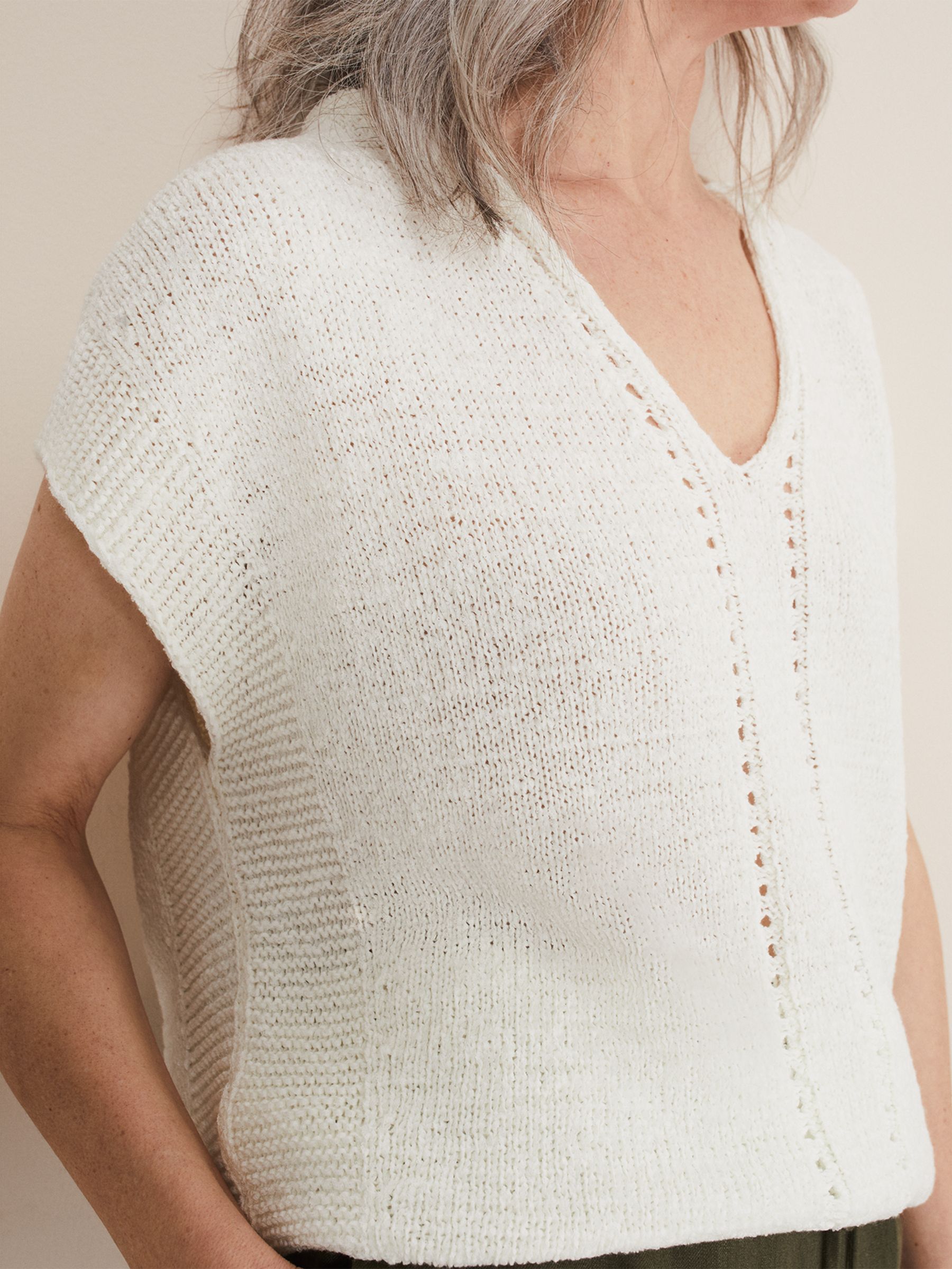 Buy Phase Eight Alana Textured Knit, White Online at johnlewis.com