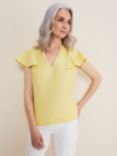 Phase Eight Ines Linen Top, Yellow