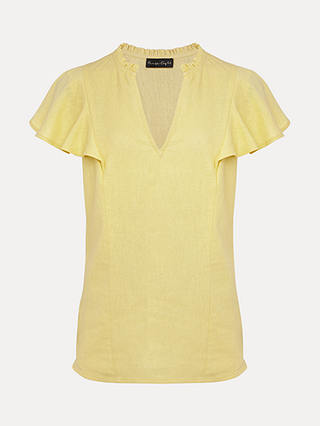 Phase Eight Ines Linen Top, Yellow