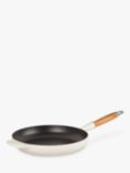 Le Creuset Cast Iron Signature Frying Pan with Wood Handle, Meringue