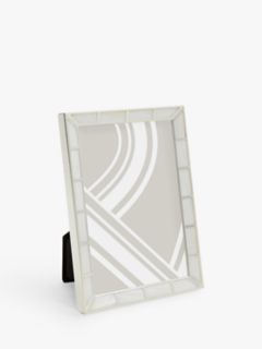 John Lewis Mother Of Pearl Block Photo Frame, 5 x 7" (13 x 18cm), Silver Plated