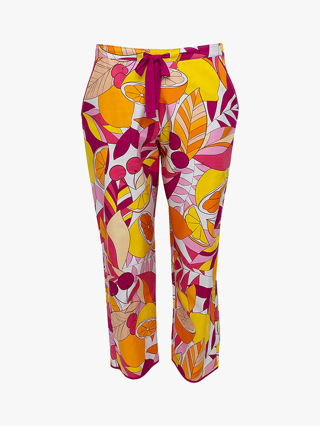 Cyberjammies Emmi Fruit Print Cropped Pyjama Bottoms, Pink/Multi