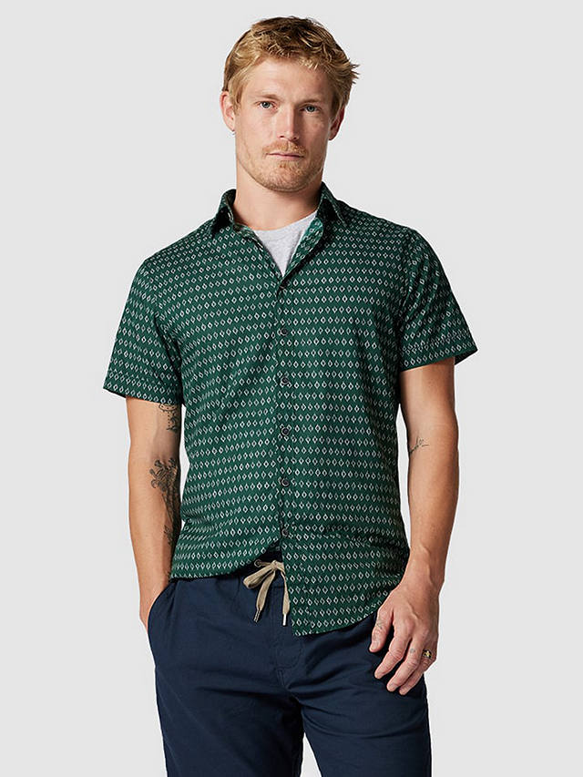 Rodd & Gunn Warring Taylor Short Sleeve Cotton Shirt, Emerald at John ...