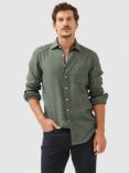 Rodd & Gunn Seaford Long Sleeve Slim Fit Linen Shirt, Forest