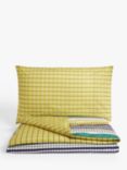 John Lewis Kids' Grid Stripe Reversible Pure Cotton Duvet Cover & Pillowcase Set, Multi