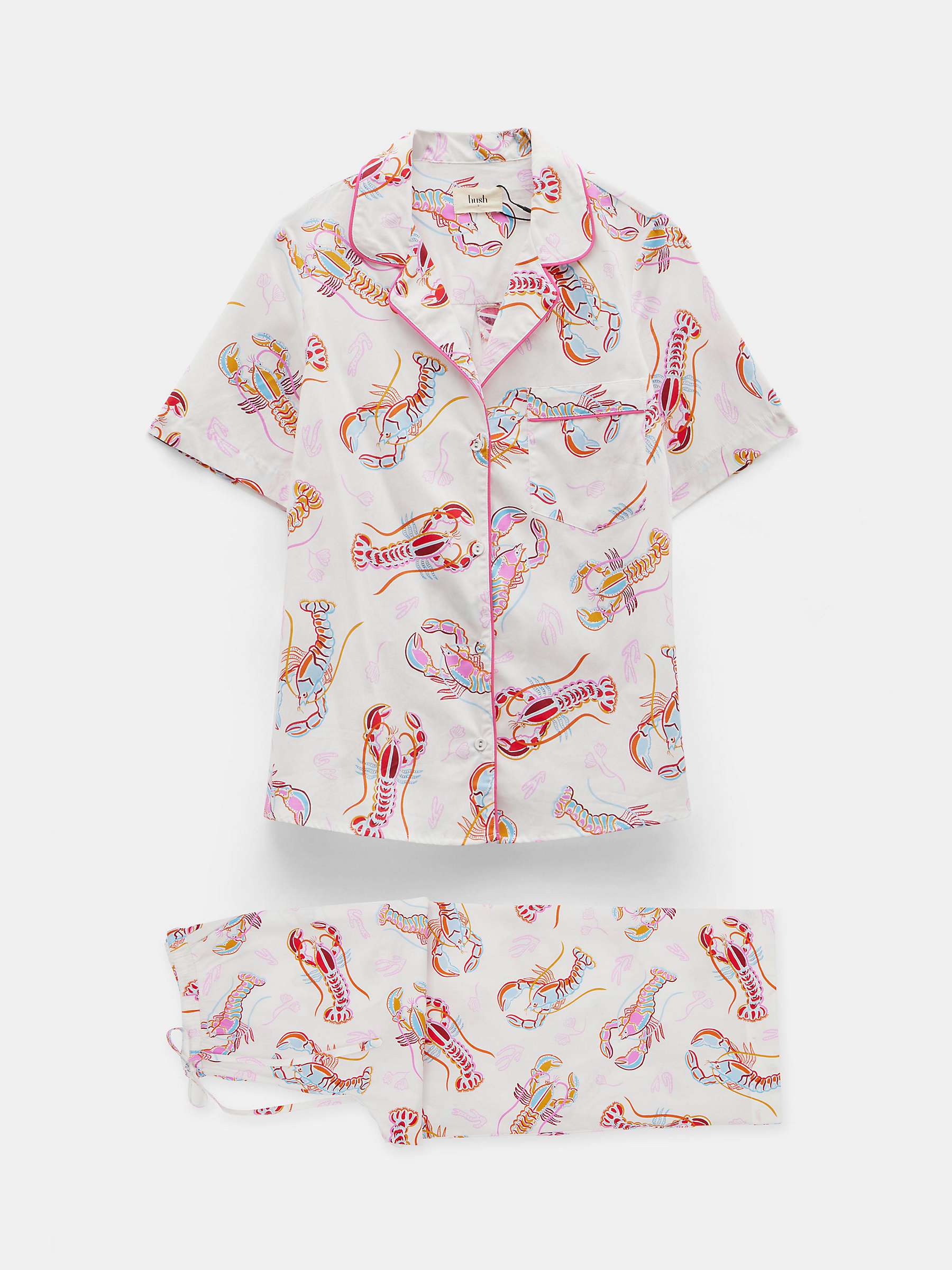 Buy HUSH Lyla Under The Sea Culotte Pyjama Set, White/Multi Online at johnlewis.com