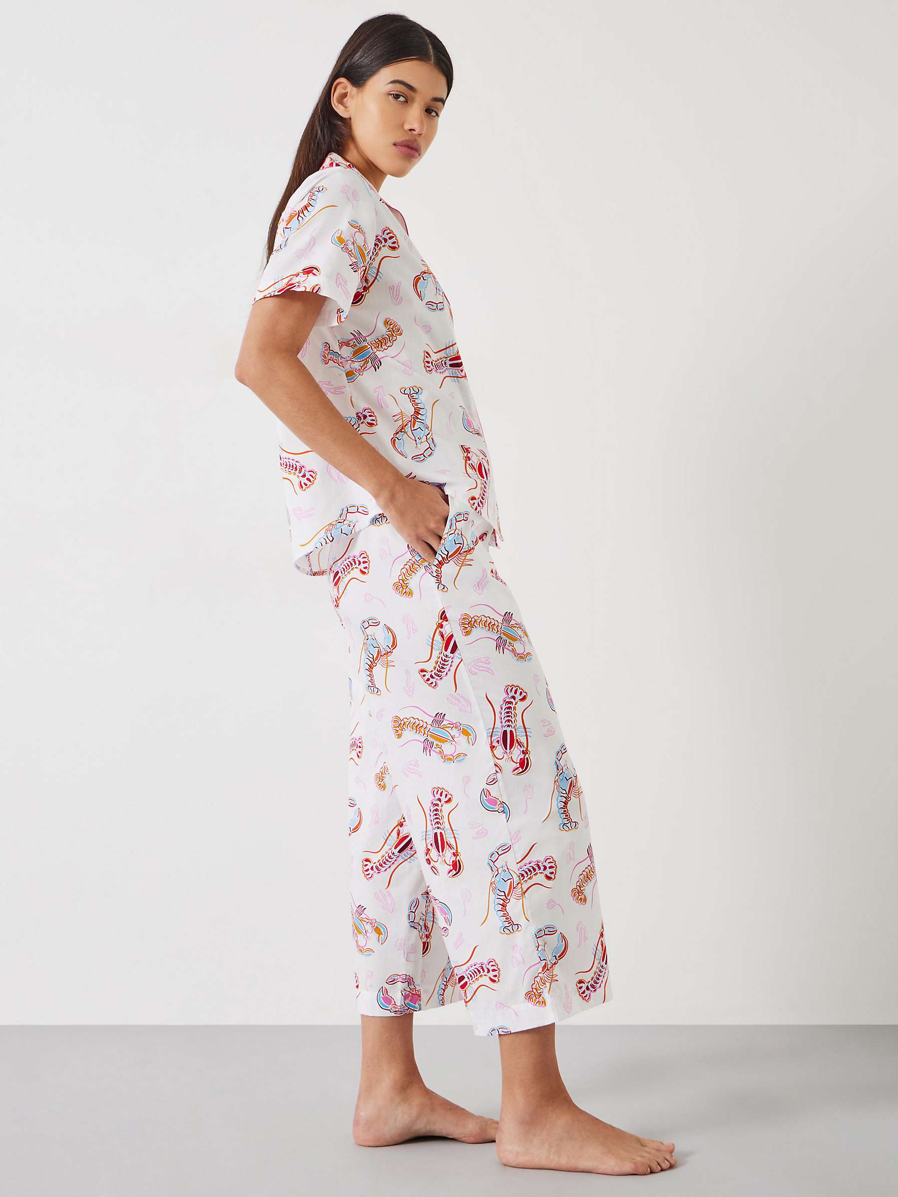 Buy HUSH Lyla Under The Sea Culotte Pyjama Set, White/Multi Online at johnlewis.com