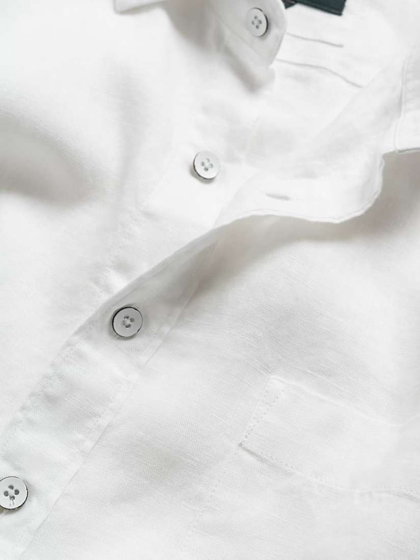 Rodd & Gunn Waiheke Short Sleeve Original Fit Linen Shirt, Snow at John ...