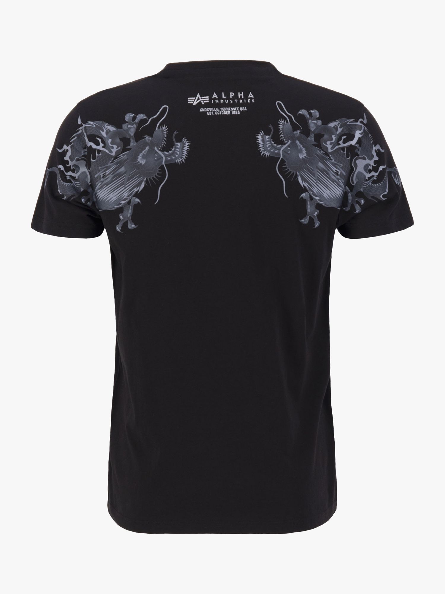 Alpha Industries Dragon Print T-Shirt, 515 Black Black, S