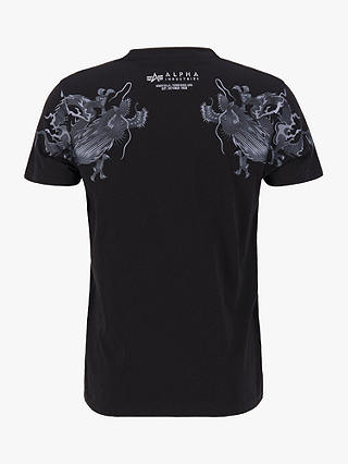 Alpha Industries Dragon Print T-Shirt, 515 Black Black