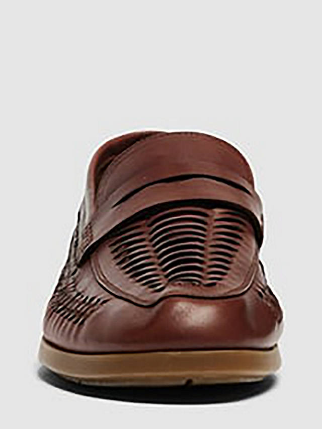 Rodd & Gunn Gisborne Huarache Leather Slip On Loafers, Redwood 