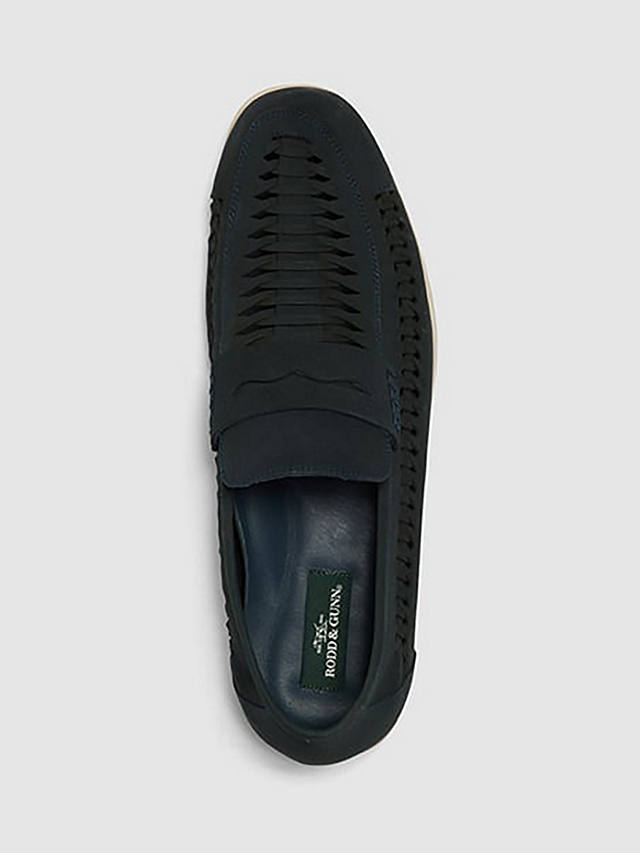 Rodd & Gunn Gisborne Huarache Leather Slip On Loafers, Indigo 
