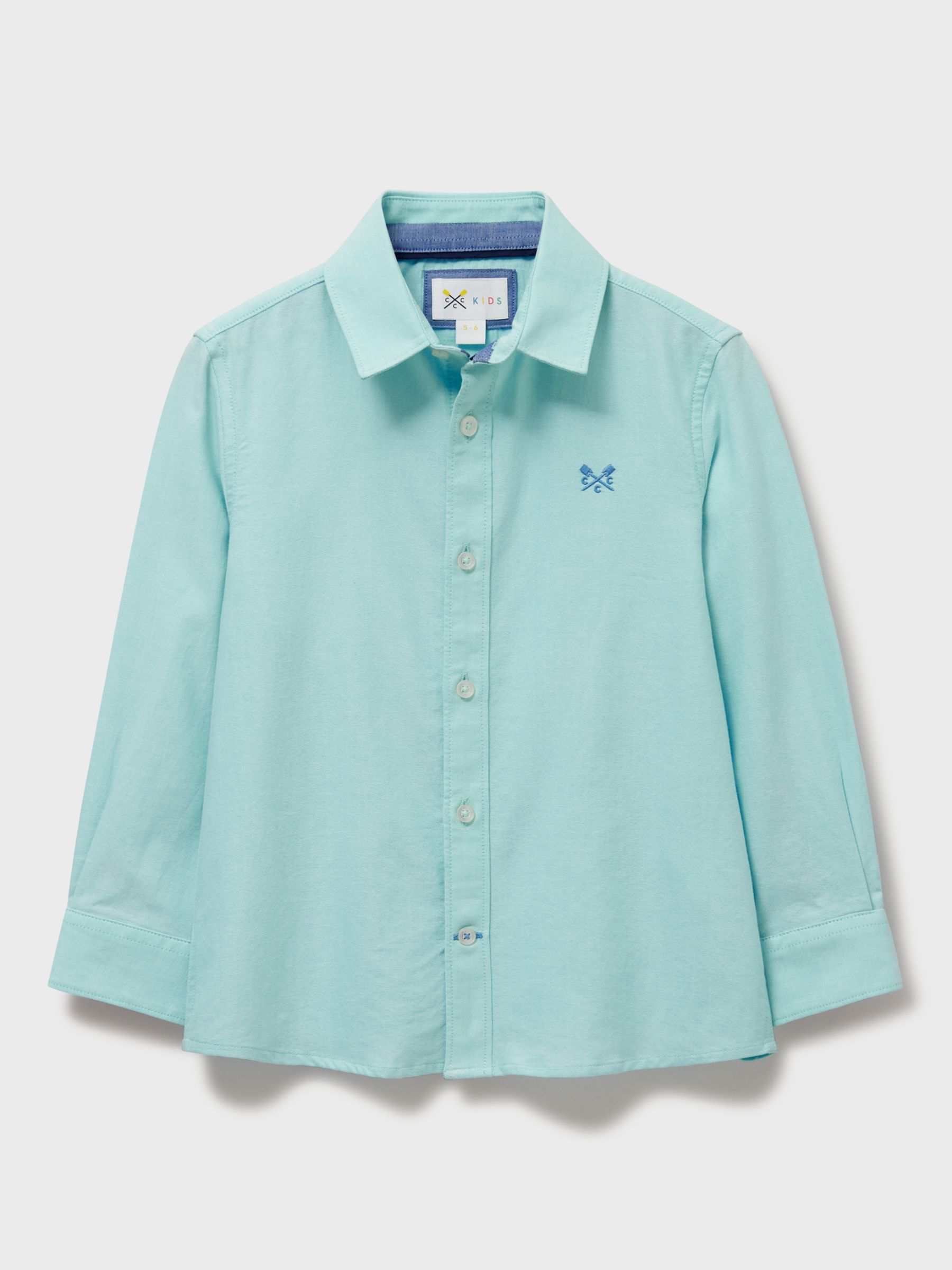 Crew Clothing Kids' Oxford Long Sleeve Shirt, Mint Green, 3-4 years